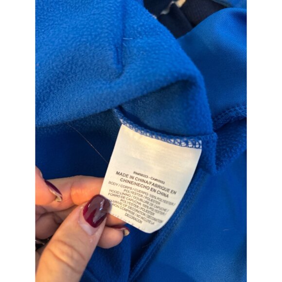 Nike Blue Hoodie Men's L DriFit Pullover Sweatshirt White Swoosh Logo Athleisure - Picture 7 of 12